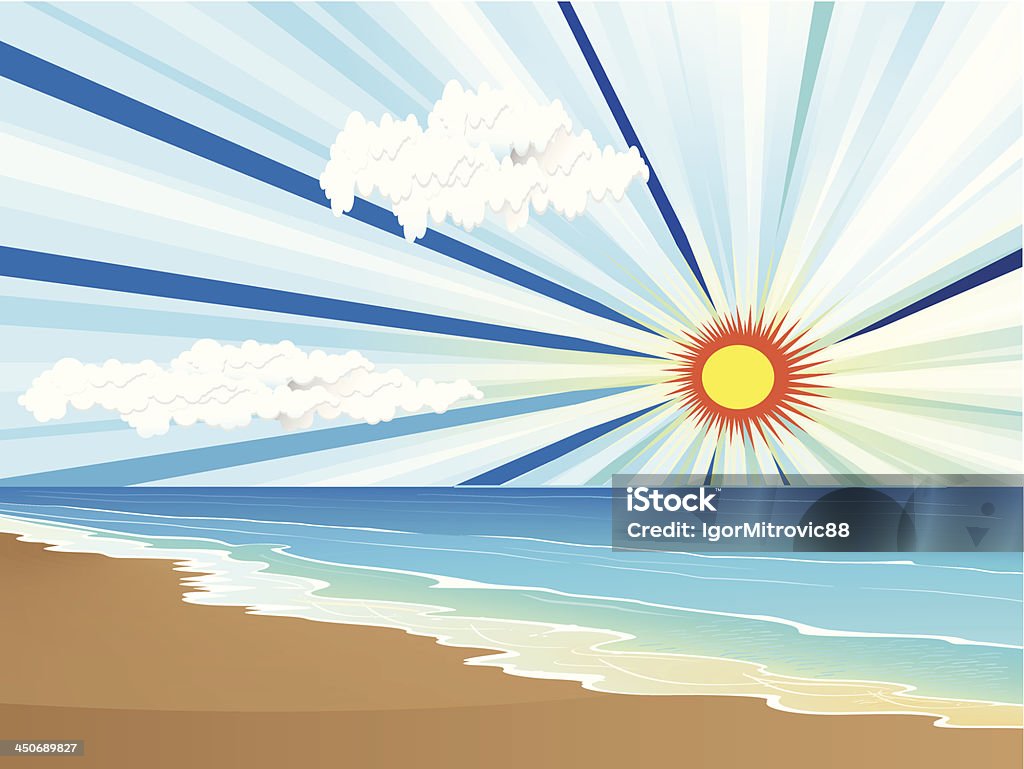 La plage - clipart vectoriel de Bleu libre de droits