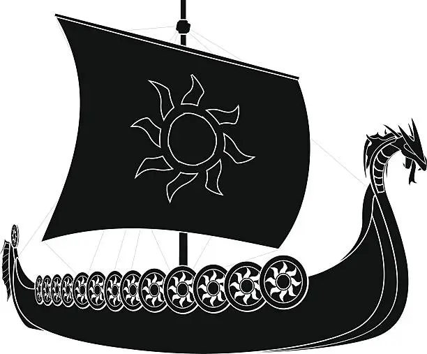 Vector illustration of viking ship