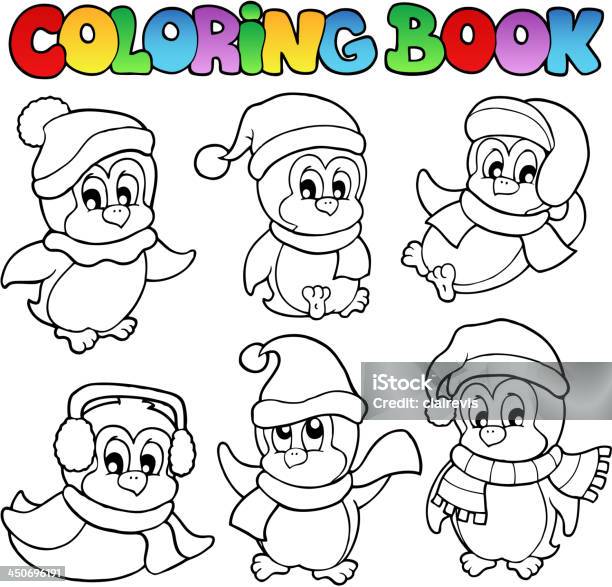 Coloring Book Cute Penguins 3 Stock Illustration - Download Image Now - Coloring Book Page - Illlustration Technique, Penguin, Animal
