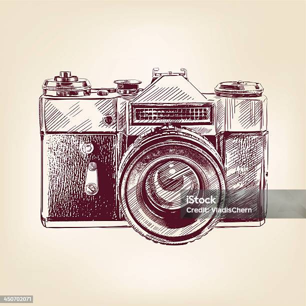 Vintage Old Photo Camera Vector Llustration Stock Illustration - Download Image Now - Camera - Photographic Equipment, Clip Art, Computer Graphic