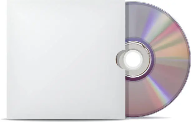 Vector illustration of Compact disk with cover.