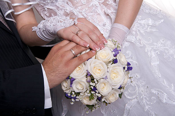 Bridal bouquet on wedding day