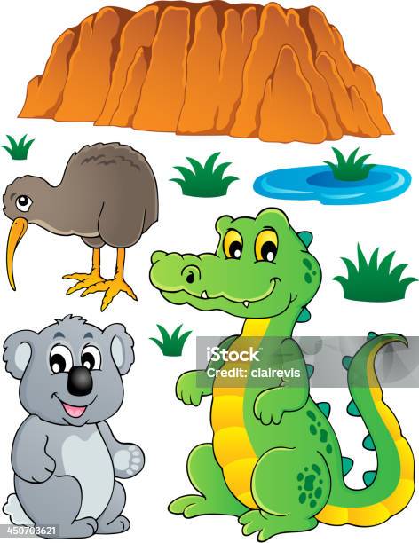 Ilustración de Australian La Fauna Silvestre Juego 3 y más Vectores Libres de Derechos de Aligátor - Aligátor, Animal, Animal joven