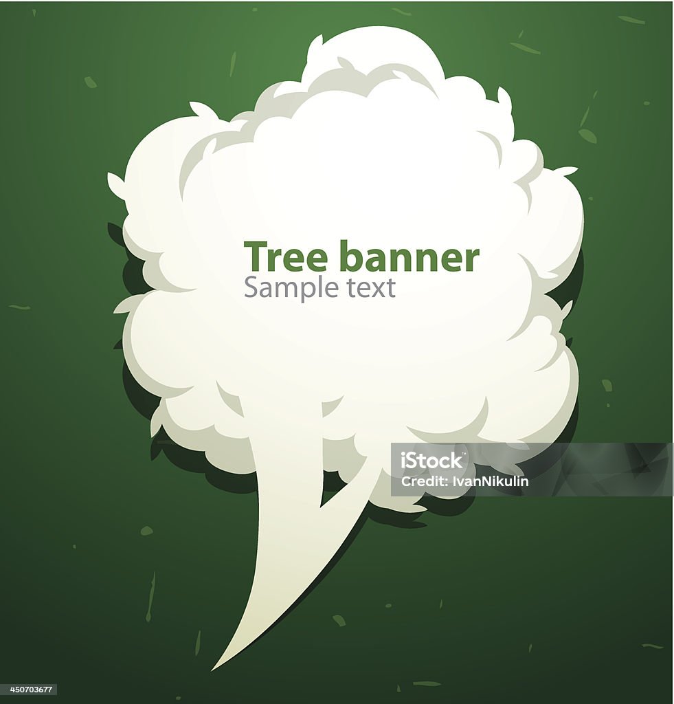 banner bianco albero come nuvoletta sulla destra - arte vettoriale royalty-free di Albero