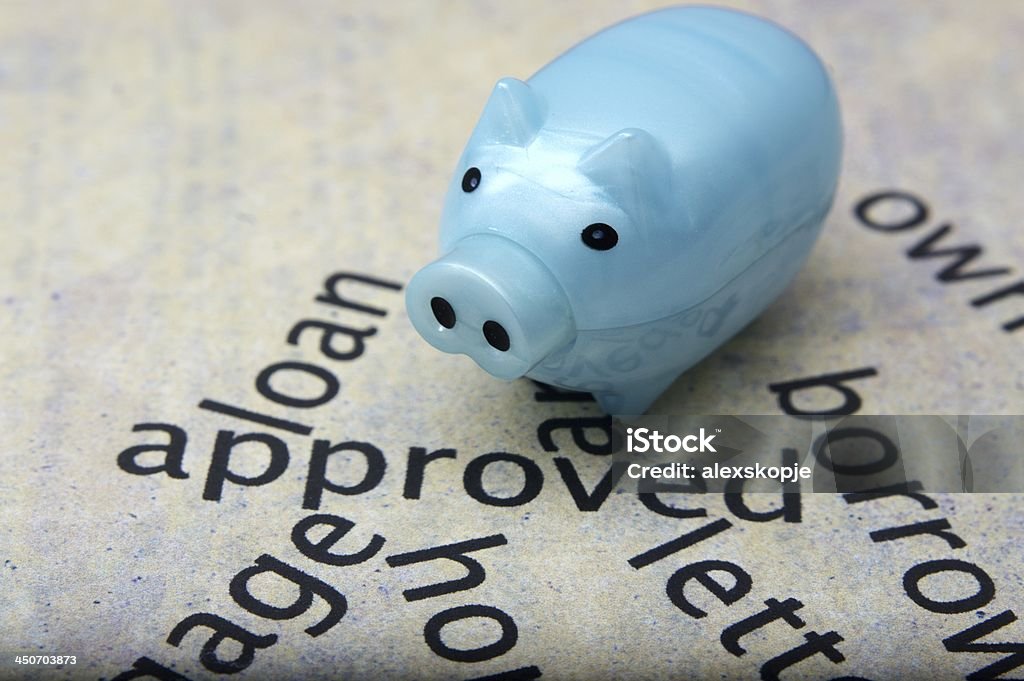 Empréstimo aprovado e piggy bank - Foto de stock de Acordo royalty-free