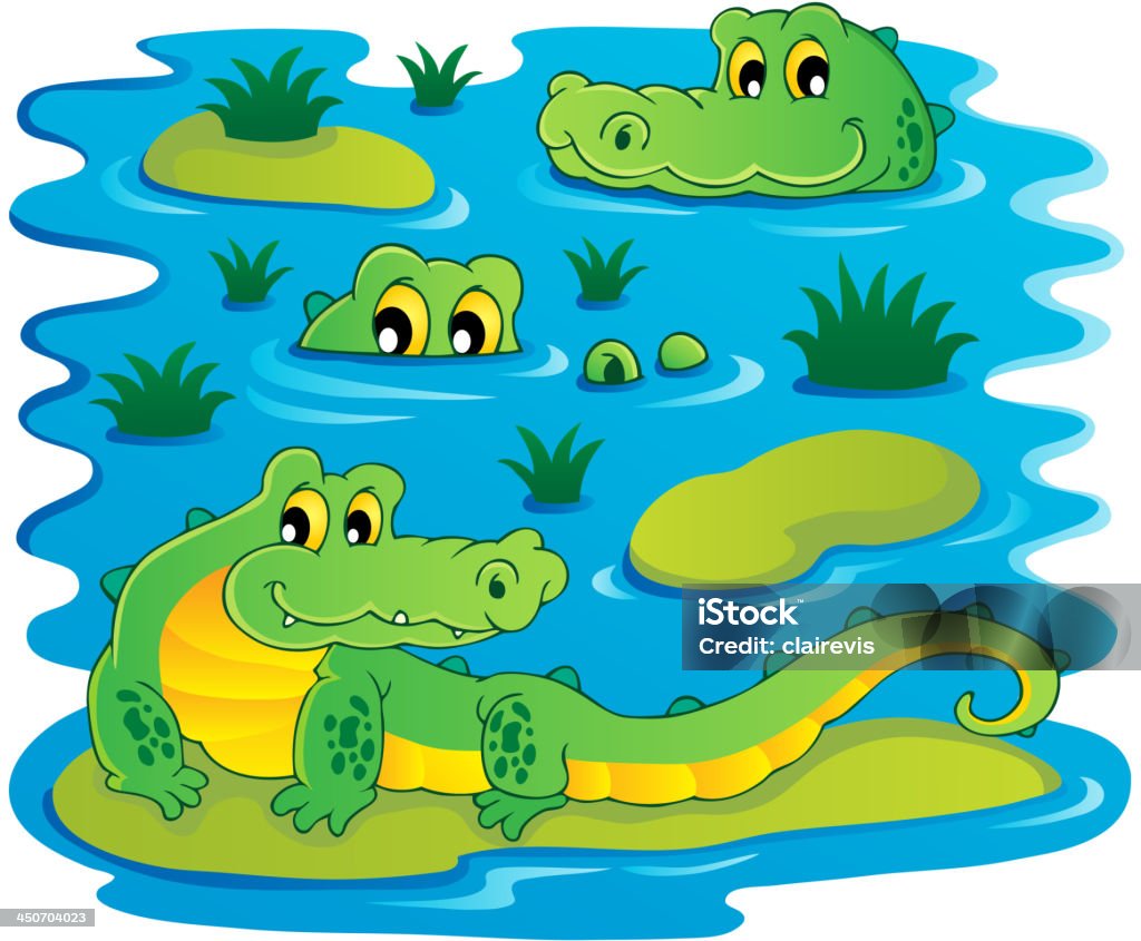 Image avec thème crocodile 1 - clipart vectoriel de Animaux à l'état sauvage libre de droits