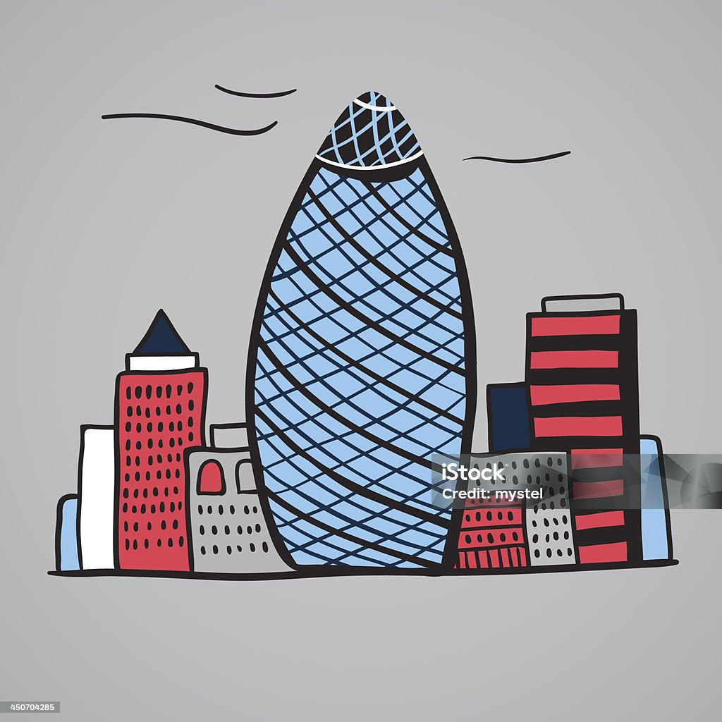 ロンドンの象徴的な建物のイラストレーション - イギリスのロイヤリティフリーベクトルアート