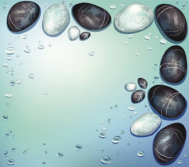 water drop texture with stones vector art illustration