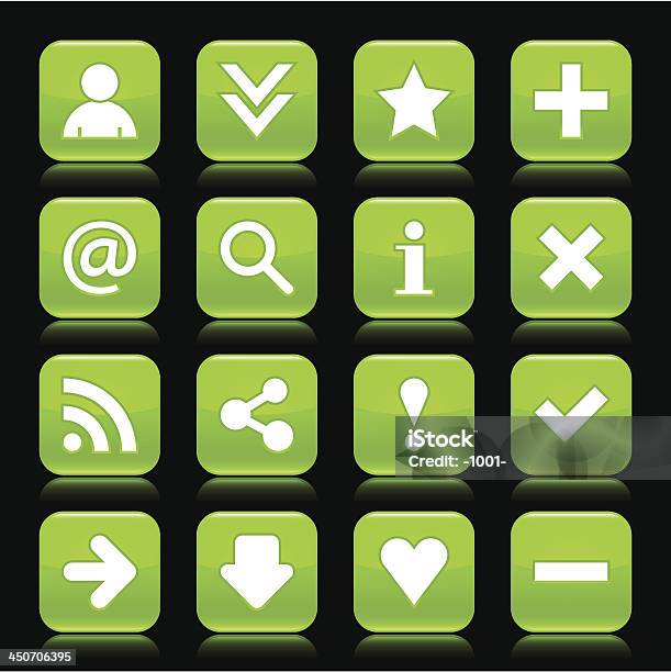 Grüne Glänzende Symbol Weiße Basicplatz Schwarzem Hintergrund Stock Vektor Art und mehr Bilder von Abbrechen-Symbol