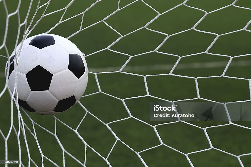 Soccer Goal Shooting at Goal Stock Photo