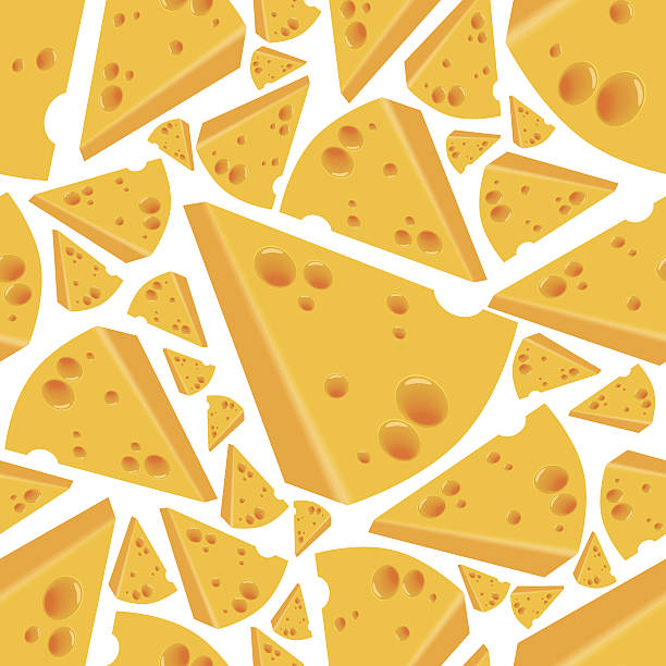 원활한 치즈 패턴 - cheese swiss cheese portion vector stock illustrations