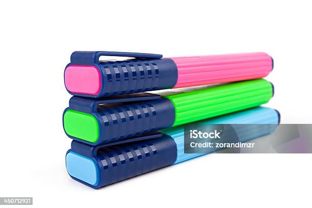 Color Text Highlighter Pens Stock Photo - Download Image Now - Blue, Business, Close-up