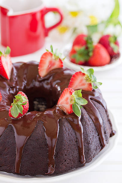 istock Chocolate cake with strawberries and chocolate. 450714741