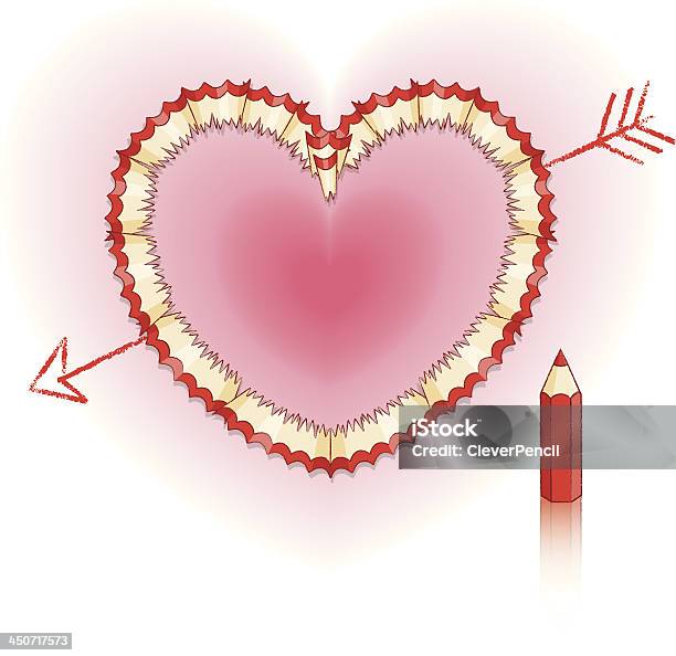 Bleistiftspäne In Form Von Herz Mit Cupid S Arrow Stock Vektor Art und mehr Bilder von Amor