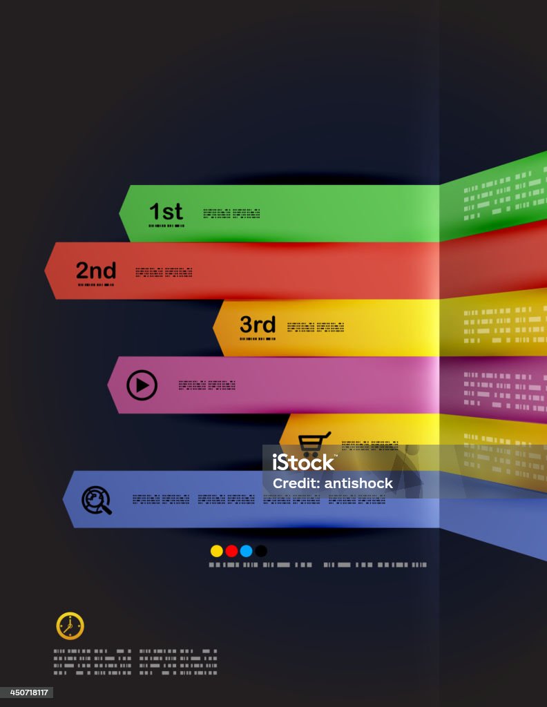 Vector de flecha papel infografía - arte vectorial de Tabla - Medios visuales libre de derechos