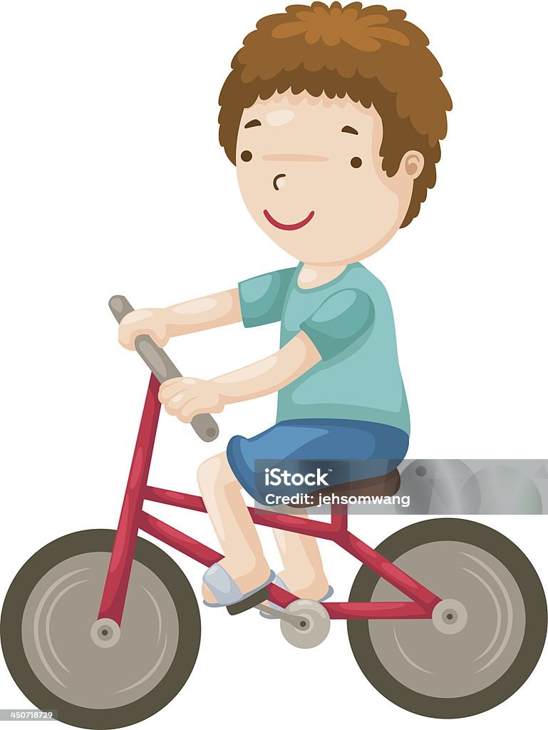 young boy riding a bicycle young boy riding a bicycle vector Activity stock vector