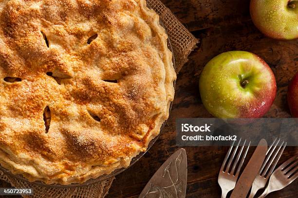 Homemade Organic Apple Pie Dessert Stock Photo - Download Image Now - American Culture, Apple - Fruit, Apple Pie