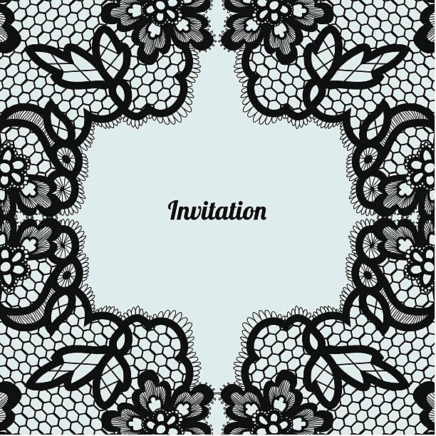 Invitation. Lace background with a place for text. Invitation. Lace background with a place for text. Vintage lace vector design realistic. Eps 8 lace black lingerie floral pattern stock illustrations