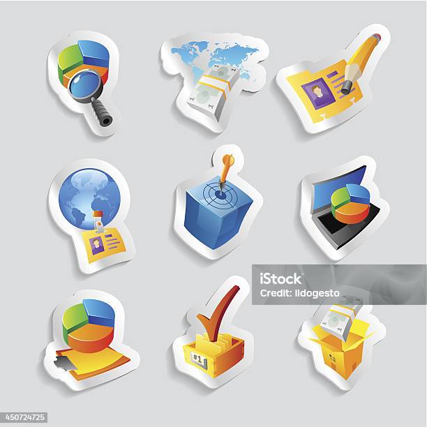 Symbole Für Business Und Finanzen Stock Vektor Art und mehr Bilder von Abzeichen - Abzeichen, Akte, Blau