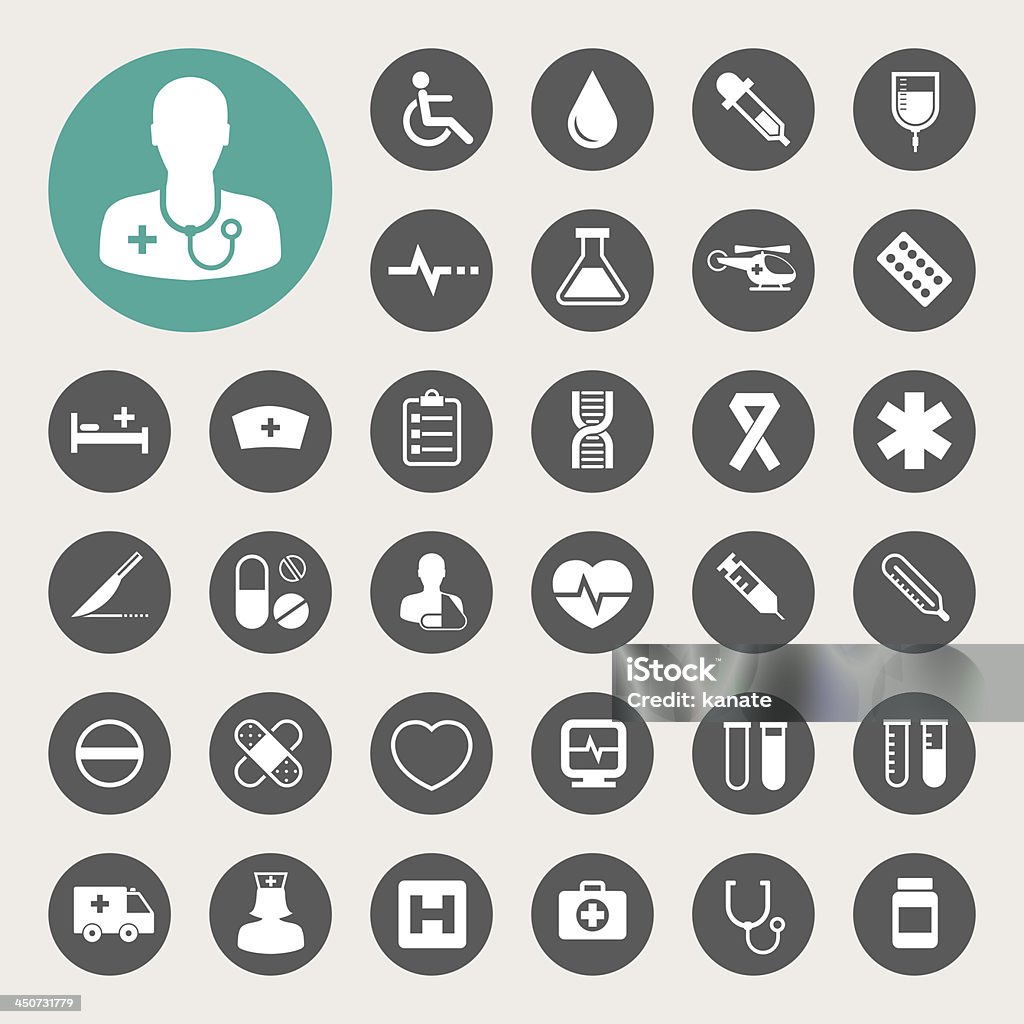 Medical icons set. Illustration eps 10 Nurse stock vector