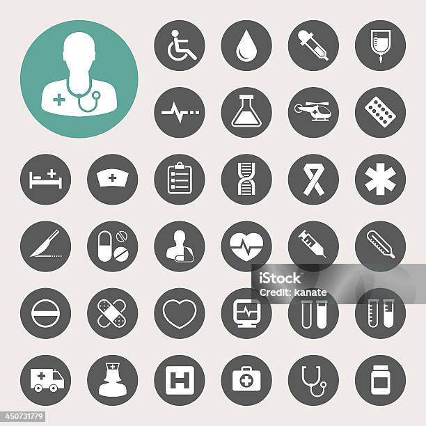 Medical Icons Set Stock Illustration - Download Image Now - Nurse, Cancer - Illness, Clip Art