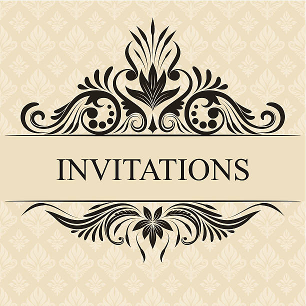 Invitations Border vector art illustration