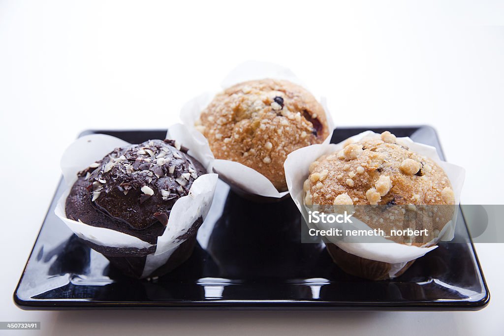 Muffins em uma placa preta - Royalty-free Alimentação Não-saudável Foto de stock