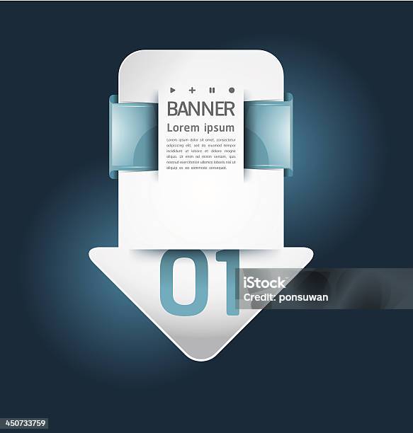 Blue Modern Arrow Design Templateeps10 Stock Illustration - Download Image Now - Arrow Symbol, Badge, Bookmark