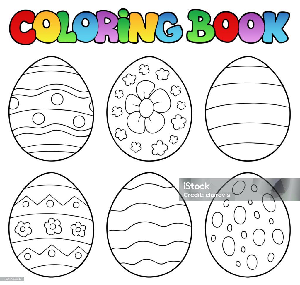 Coloring book with Easter eggs Coloring book with Easter eggs - vector illustration. Animal Egg stock vector