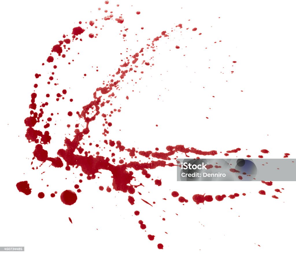 Blut splatter isoliert.  Clipping path. - Lizenzfrei Blut Stock-Foto