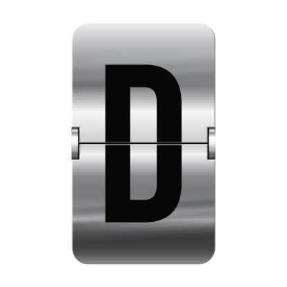 Silver flipboard letter d - departure board