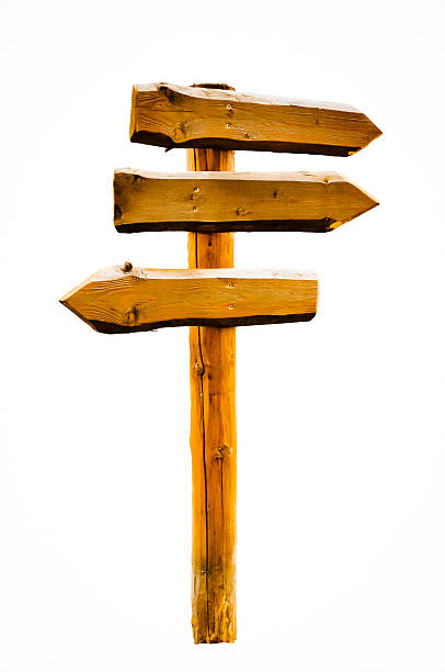 istock Wooden signpost - blank space, isolated 450735455