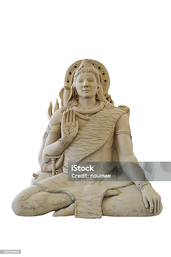 Statue of Lord Shiva. Statue of Lord Shiva on a white background. Animal Mane Stock Photo