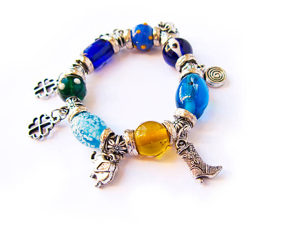 istock Beads and gems bracelet isolated in white 450736703