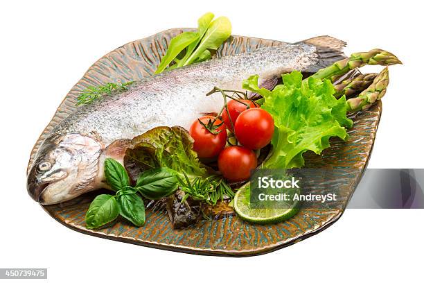 Fresh Raw Rainbow Trout Stock Photo - Download Image Now - Animal, Cooking, Crockery