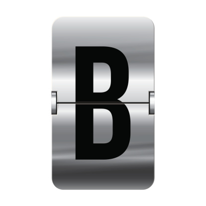 Silver flipboard letter b - departure board