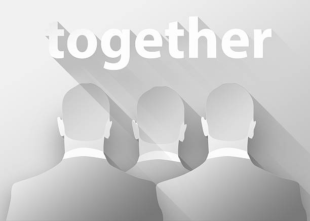 Together in business, 3d illustration flat design
