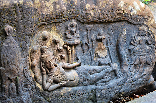 istock Vishnu reclining on Kbal Spean. Cambodia 450742703
