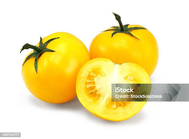 Home Grown Yellow Tomatoes Stock Photo - Download Image Now - Color Image, Cross Section, Food and Drink