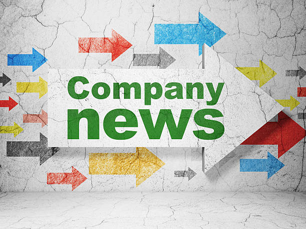 istock Arrow whis Company News on grunge wall background 450743871