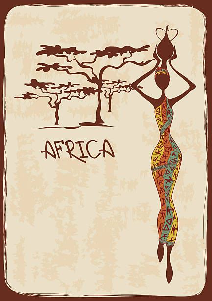 illustrations, cliparts, dessins animés et icônes de illustration avec belle femme africaine - sensuality color image wallpaper black