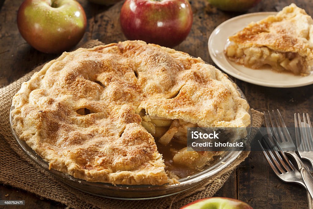 Homemade Organic Apple Pie Dessert Homemade Organic Apple Pie Dessert Ready to Eat Apple Pie Stock Photo
