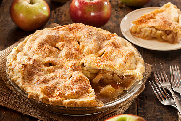 Homemade Organic Apple Pie Dessert Homemade Organic Apple Pie Dessert Ready to Eat home made stock pictures, royalty-free photos & images