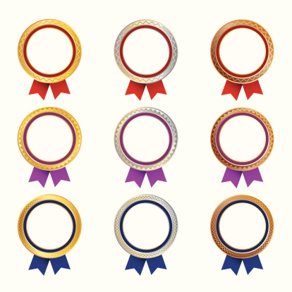 Medal Ribbon Examples Set Of Medals With Colored Ribbons Stock Illustration - Download Image ...