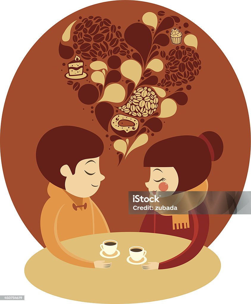 Young couple enjoing coffee together Adult stock vector