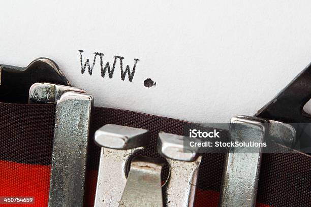 Website Prefix On Retro Typewriter Stock Photo - Download Image Now - 1970-1979, Abstract, Antique