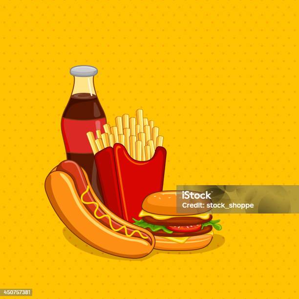 Fastfood Z Napojów Bezalkoholowych - Stockowe grafiki wektorowe i więcej obrazów Bez ludzi - Bez ludzi, Burger, Cheeseburger