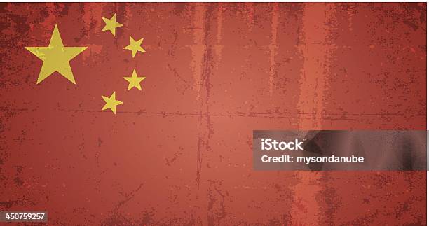 Vector Bandeira Do Grunge Da China - Arte vetorial de stock e mais imagens de Abstrato - Abstrato, Acabado, Antigo