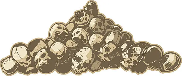 Vector illustration of Pile Of Skulls Vector Illustration