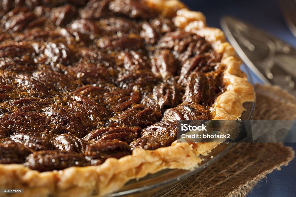 Homemade Delicious Pecan Pie Homemade Delicious Pecan Pie for the Holidays Baked Stock Photo